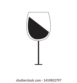 Wine Icon in trendy flat style isolated on grey background. Wine glass symbol for your web site design