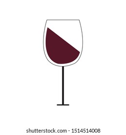 Wine Icon in trendy flat style isolated on grey background. Wine glass symbol for your web site design