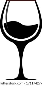 Wine Icon in trendy flat style isolated background. Wine glass symbol for your web site design, logo.