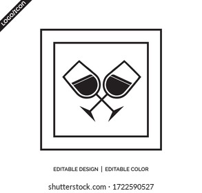 Wine Icon in trendy flat style isolated on grey background. Wine glass symbol for your web site design, logo, app, UI. Vector illustration, EPS10.