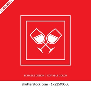 Wine Icon in trendy flat style isolated on grey background. Wine glass symbol for your web site design, logo, app, UI. Vector illustration, EPS10.