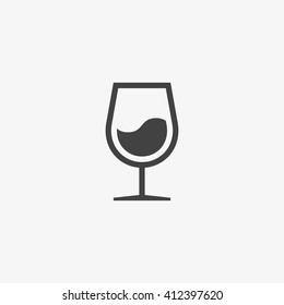 Wine Icon in trendy flat style isolated on grey background. Wine glass symbol for your web site design, logo, app, UI. Vector illustration, EPS10.