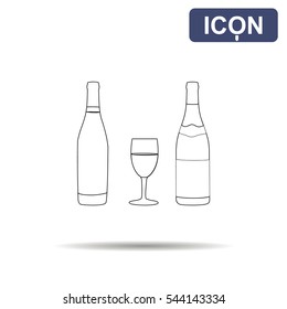 Wine icon vector