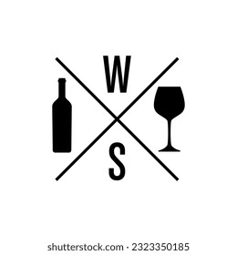 Wine icon vector. Bottle of wine illustration sign. Wine shop symbol or logo.