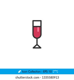 Wine Icon / Vector - In Color Design