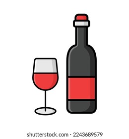 wine icon vector design template in white background
