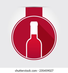 Wine icon in vector format. Silhouette of wine bottle.