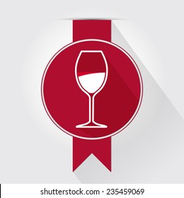 Wine icon in vector format. Silhouette of wineglass.