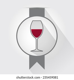Wine icon in vector format. Silhouette of wineglass.
