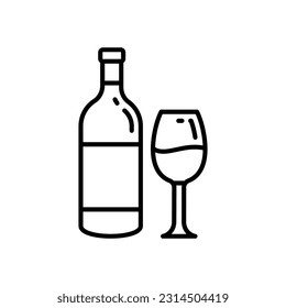 Wine icon in vector. Illustration