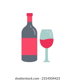 Icono de vino en vector. Ilustración