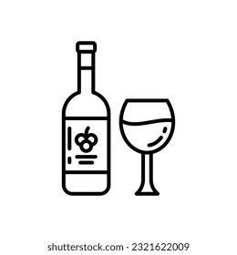 Wine icon in vector. Illustration