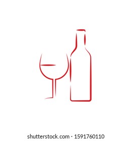 Wine icon Vector Illustration design Logo template