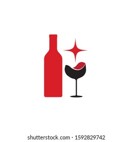 Wine icon Vector Illustration design Logo template