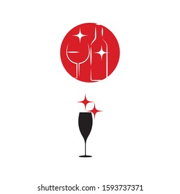 Wine icon Vector Illustration design Logo template