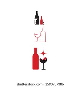 Wine icon Vector Illustration design Logo template