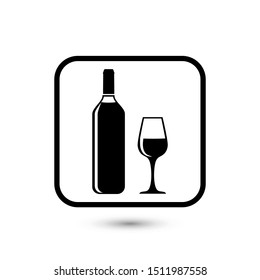 Icono de vino Ilustración vectorial sobre el fondo blanco