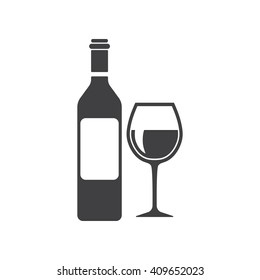 Wine icon Vector Illustration on the white background.