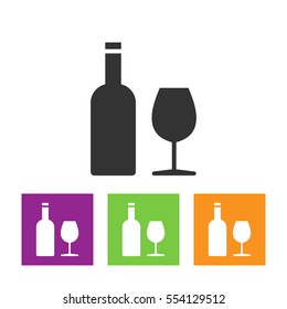 Wine icon Vector Illustration on the white background.