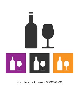 Wine icon Vector Illustration on the white background.