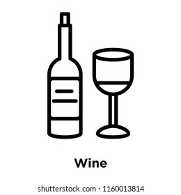 Wine icon vector isolated on white background, Wine transparent sign , line or linear sign, element design in outline style