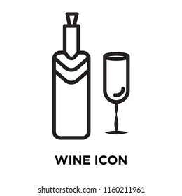 Wine icon vector isolated on white background, Wine transparent sign , linear symbol and stroke design elements in outline style