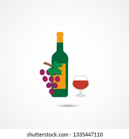 Wine Icon. Vector Isolated on white background.