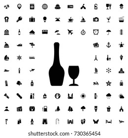 Wine icon vector isolated on white background. set of filled tourism icons.