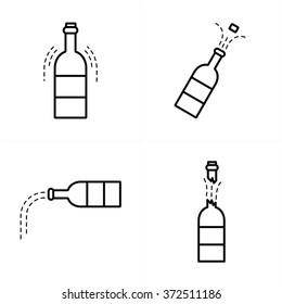 Wine Icon in Vector line style