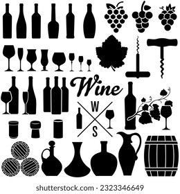 Wine icon vector set. Wine making illustration sign collection. Wine house symbol or logo.