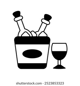 wine icon with white background vector stock illustration