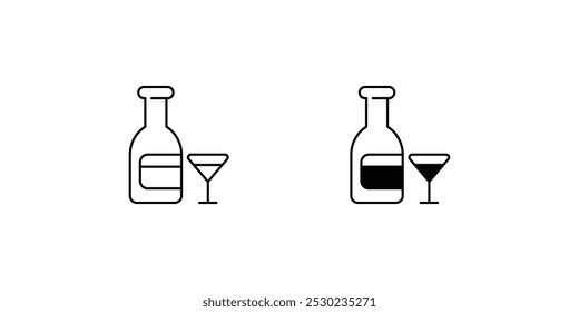 wine icon with white background vector stock illustration