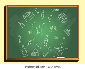 Wine icons.Set of icons of wine. Icons bottles and wine glasses. vector illustration.