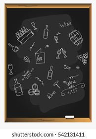 Wine icons.Set of icons of wine. Icons bottles and wine glasses. vector illustration.