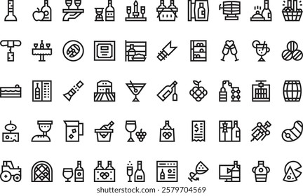 Wine icons High-Quality Vector Icons Collection with Editable Stroke. Ideal for Professional and Creative Projects