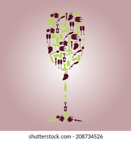 wine icons like a glass eps10