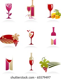 Wine icons and logos collection