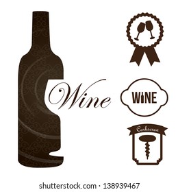 wine icons over white background vector illustration wine icons over white background vector illustration
