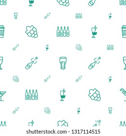 wine icons pattern seamless white background. Included editable outline bottle, drink, champagne, Grape, clean wine glass, wine glass, Cocktail icons. icons for web and mobile.
