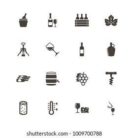 Wine icons. Perfect black pictogram on white background. Flat simple vector icon.