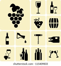 Wine Icons Set