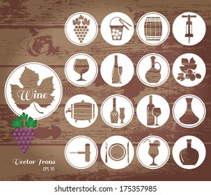Wine icons set