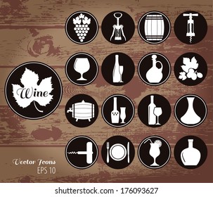 Wine icons set