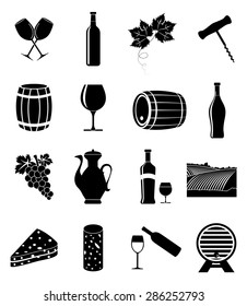 Wine icons set