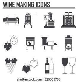 Wine icons set