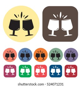 Wine icons set.Vector illustration
