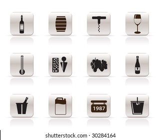 Wine Icons - Vector Icon Set