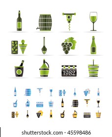 Wine Icons - Vector Icon Set