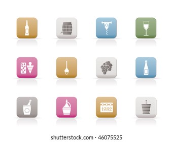 Wine Icons - Vector Icon Set
