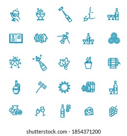 Wine Icons. Vector Illustration. Set of Wine icons